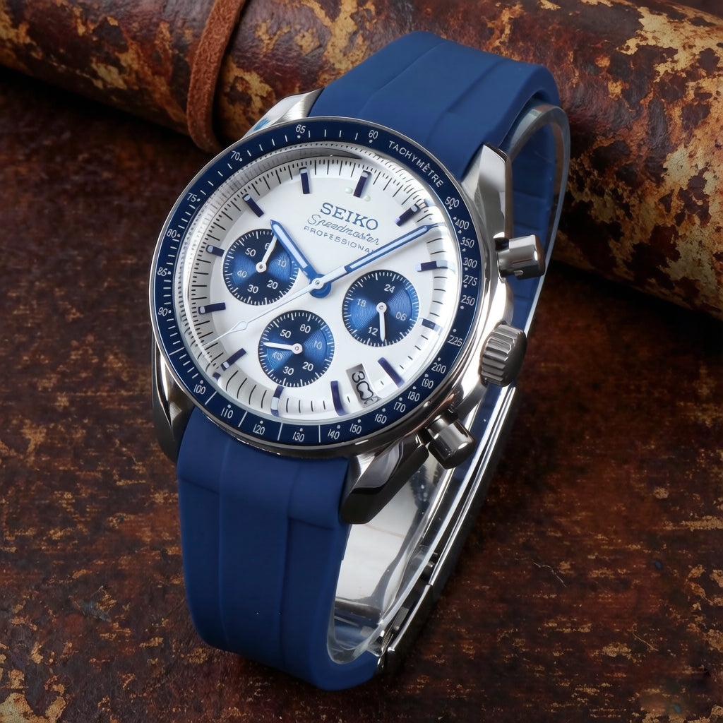 Custom Seiko Blue Racing Chronograph Mod Watch