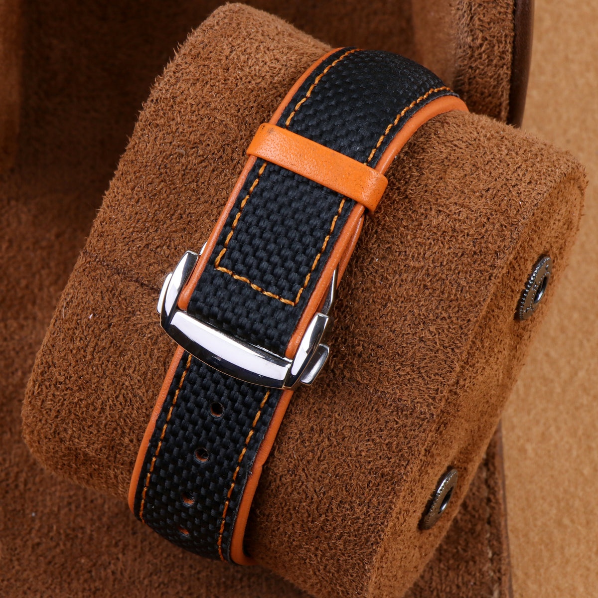 Custom Seiko Black Orange Chronograph Mod Watch