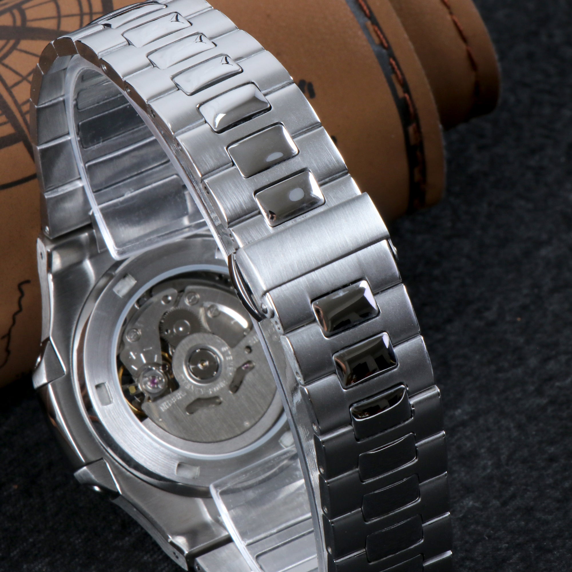 Custom Blue Naut Open Heart Automatic Mod Watch