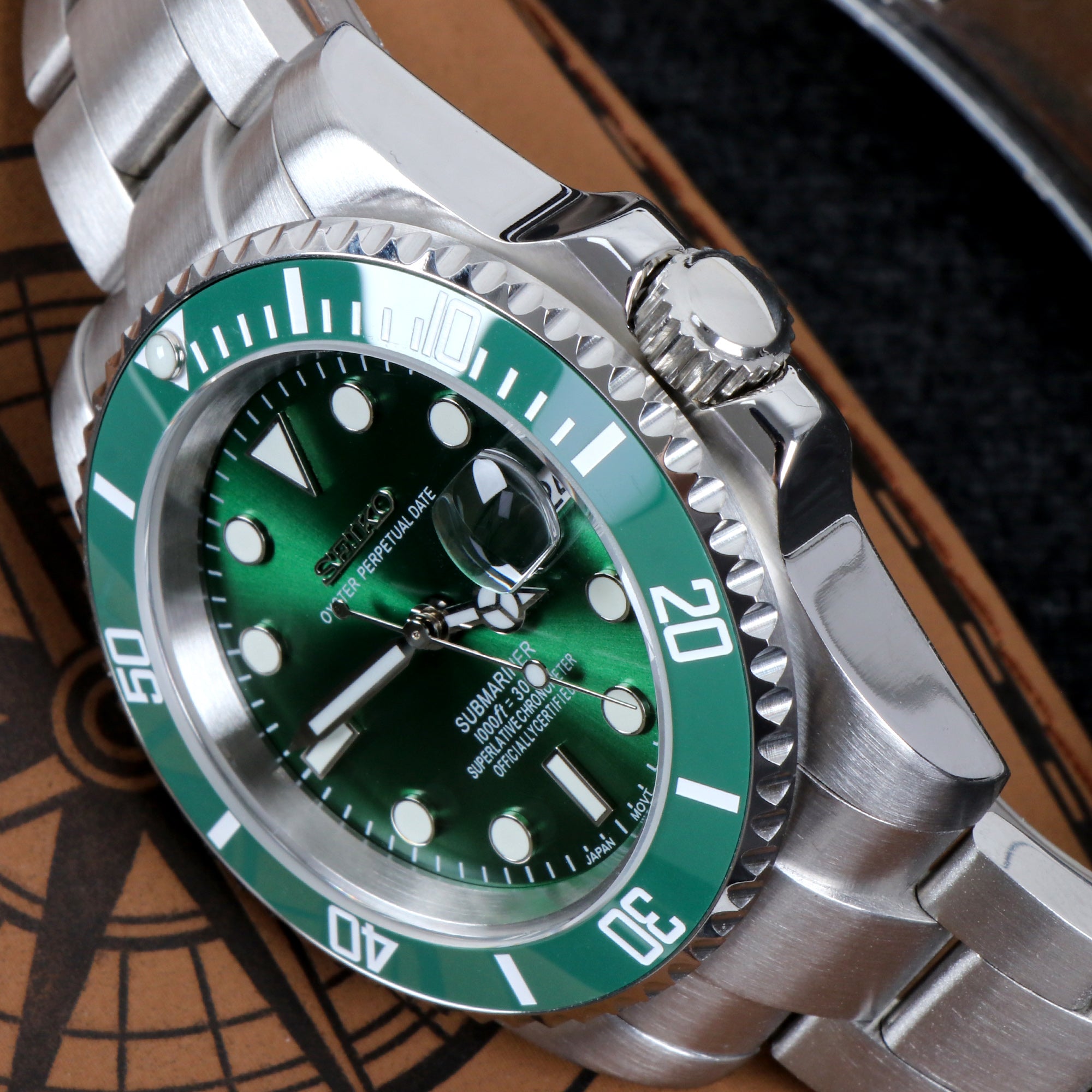 Custom Green Hulk Automatic Mod Watch