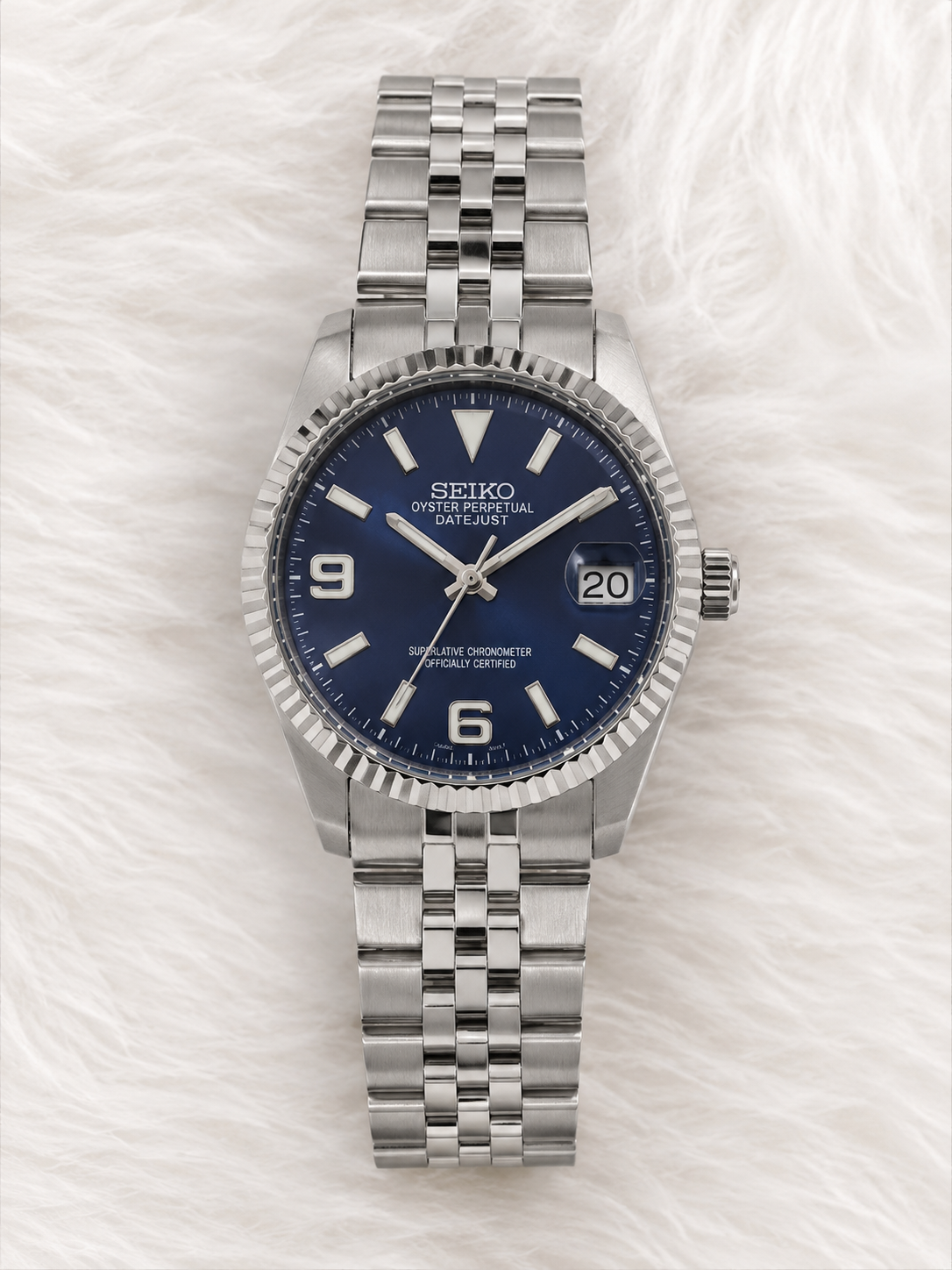 Custom Seiko Classic Navy Speed Mod Watch