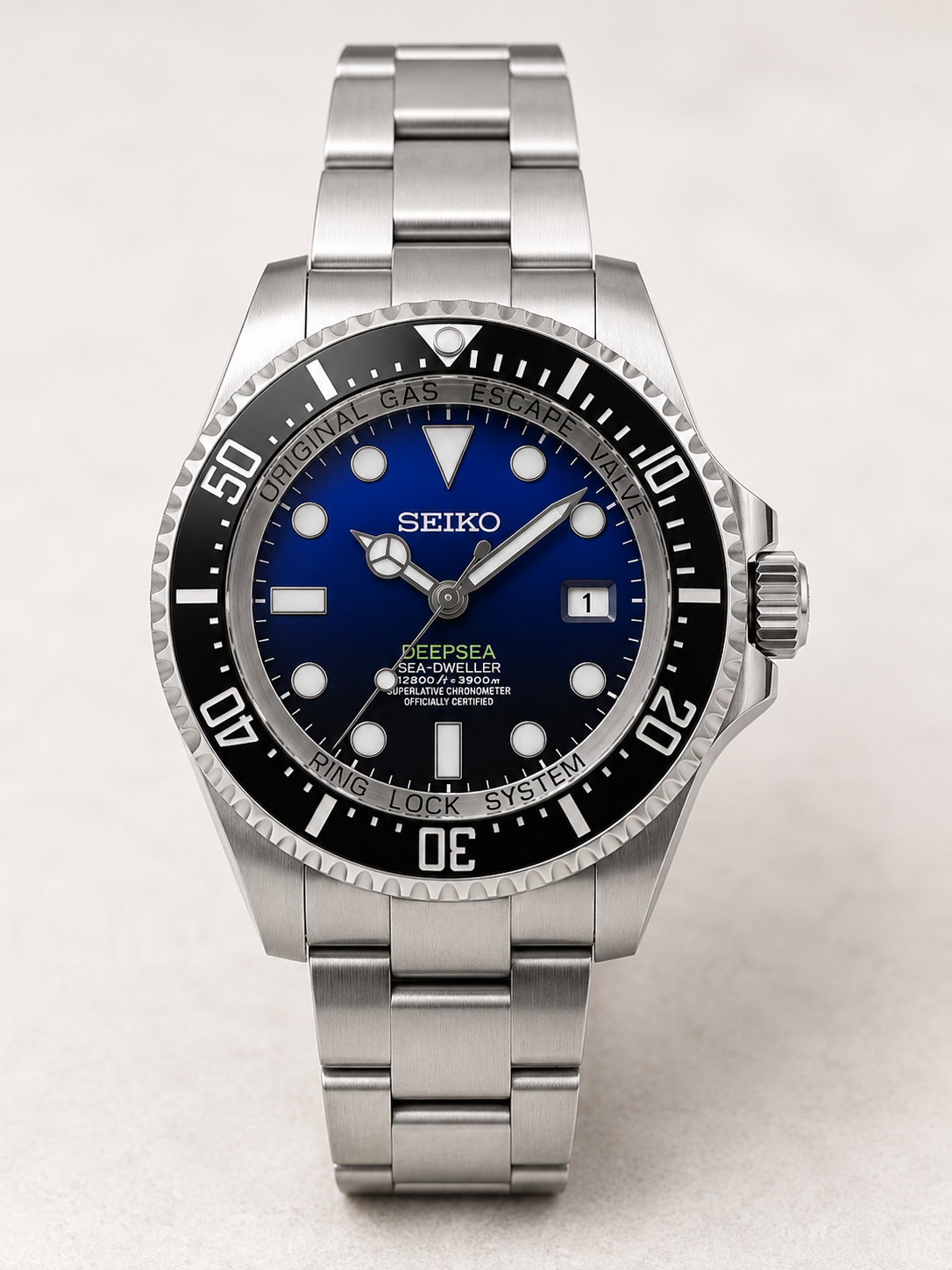 Custom Seiko Big Blue Deepsea 44mm Automatic Mod Watch
