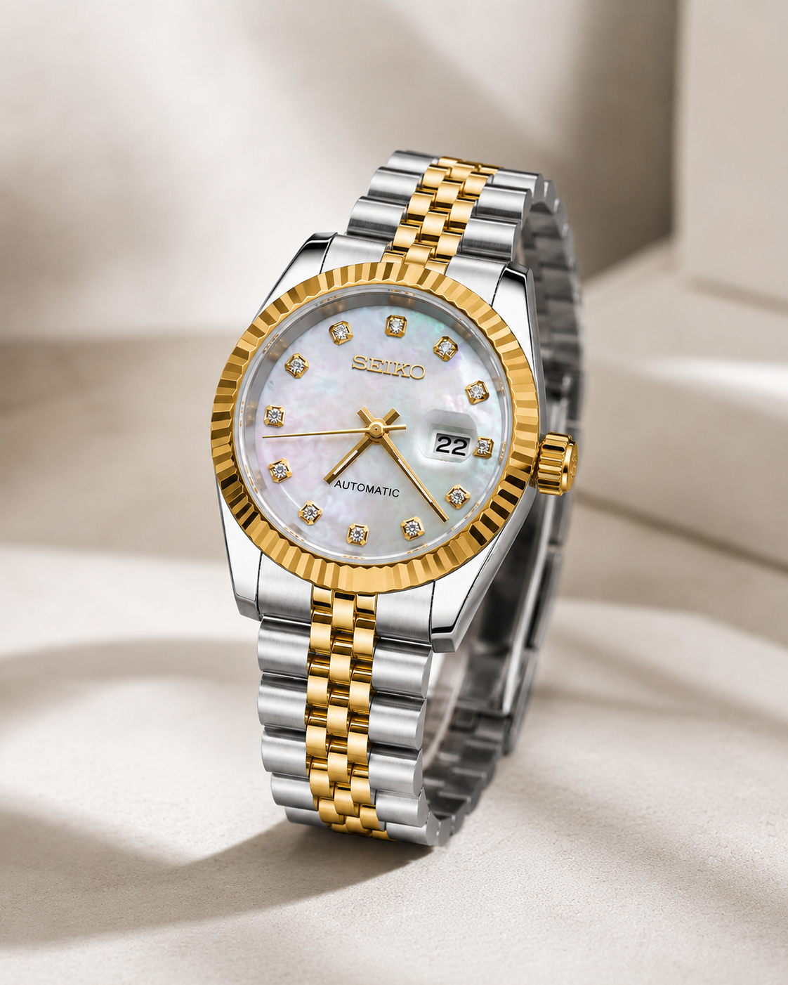 Custom Seiko Classic Pearl Automatic Speed Mod Watch