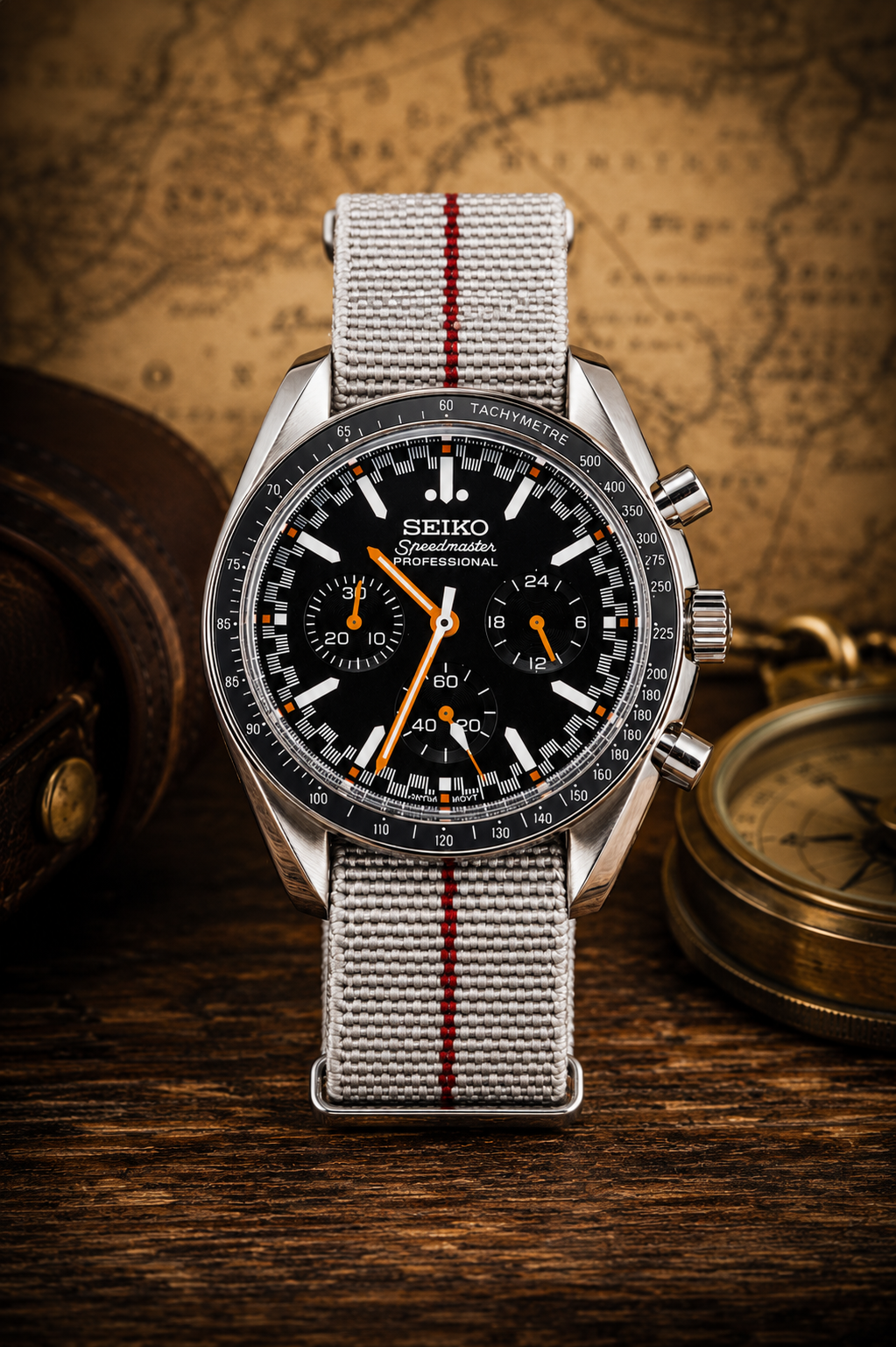 Custom Seiko Mod Speed Black White Watch