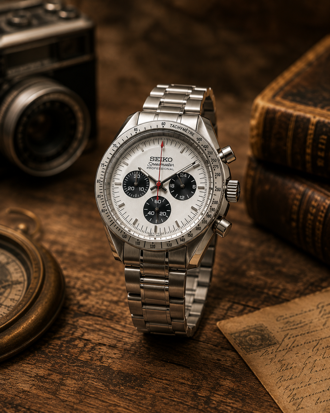 Custom Seiko Mod Speed Silver Watch