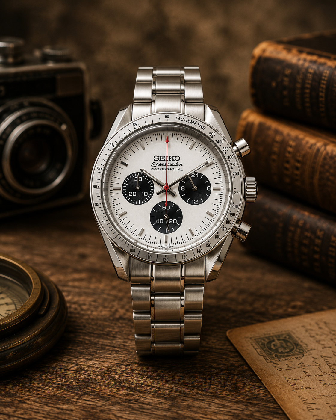 Custom Seiko Mod Speed Silver Watch