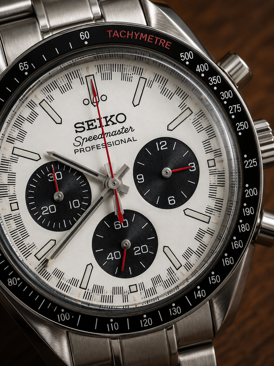 Custom Seiko Mod Speed Silver Panda Textured Watch