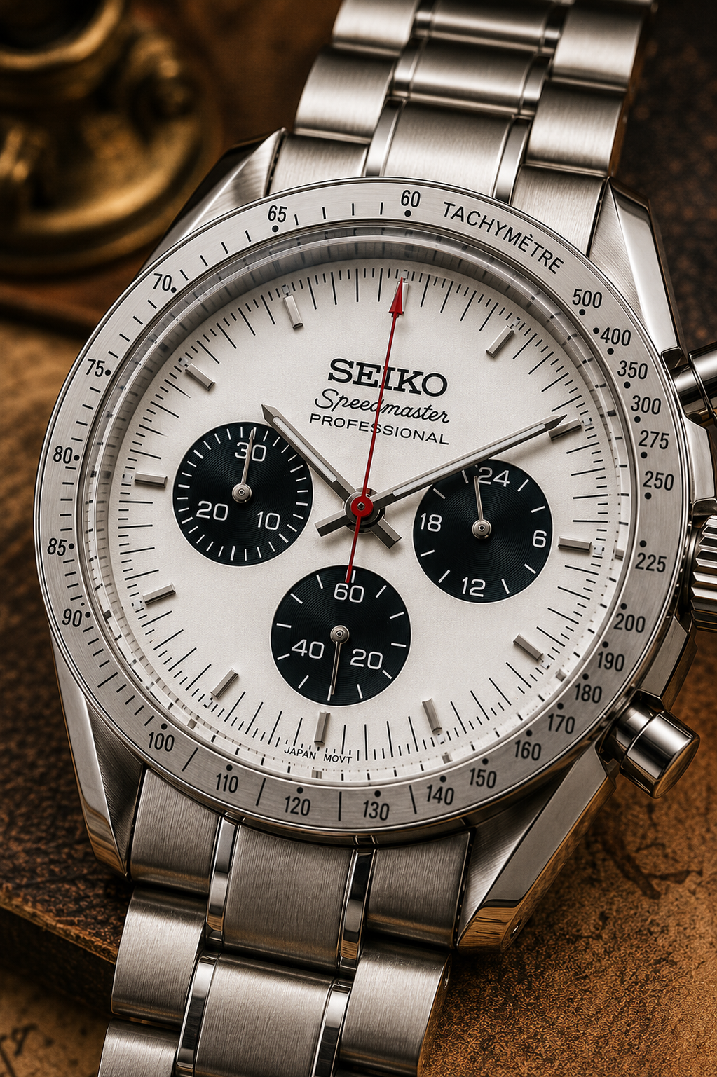 Custom Seiko Mod Speed Silver Watch