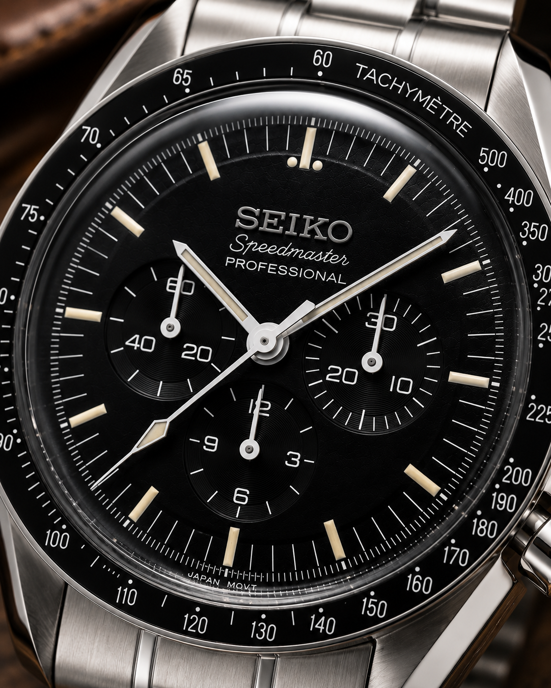 Custom Seiko Mod Speed Black Silver Watch