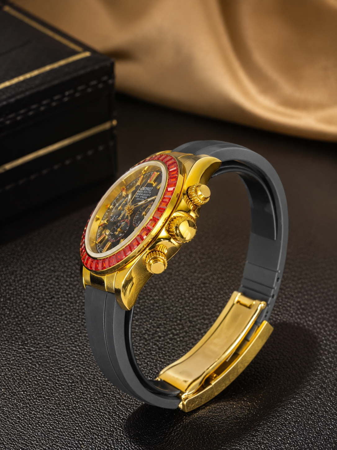 Custom Seiko Mod Speed Red Black Watch