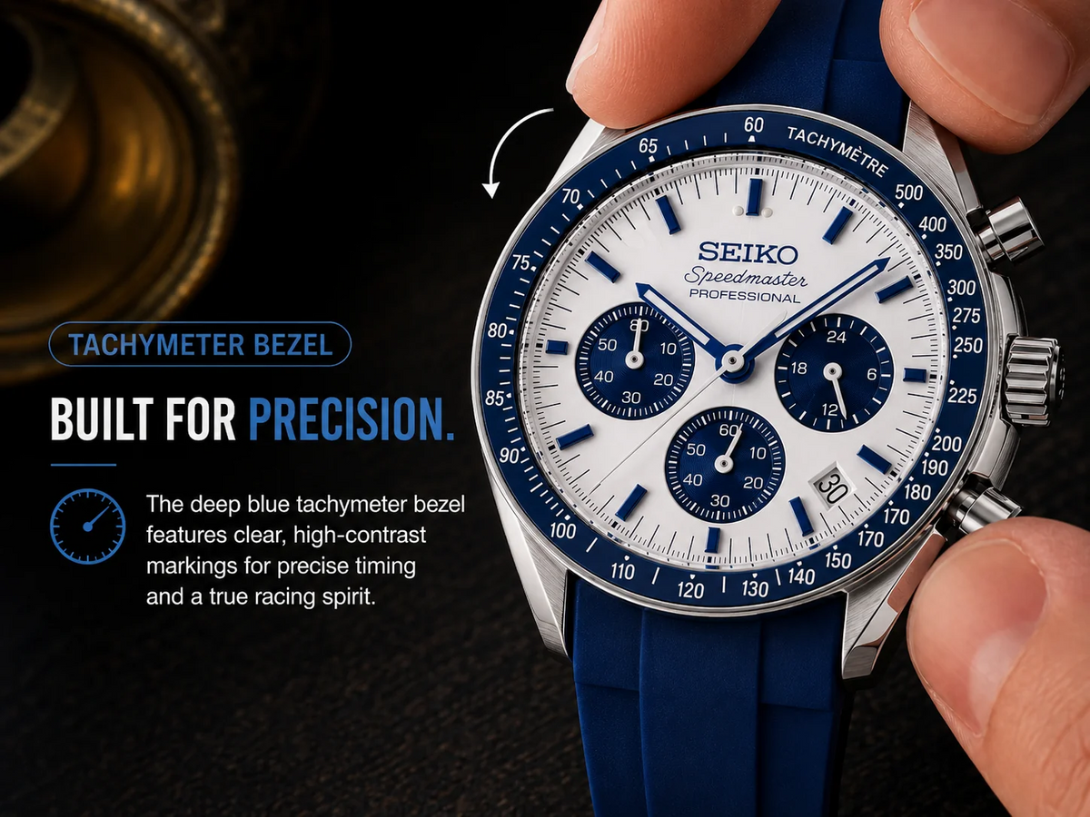 Custom Seiko Blue Racing Chronograph Mod Watch