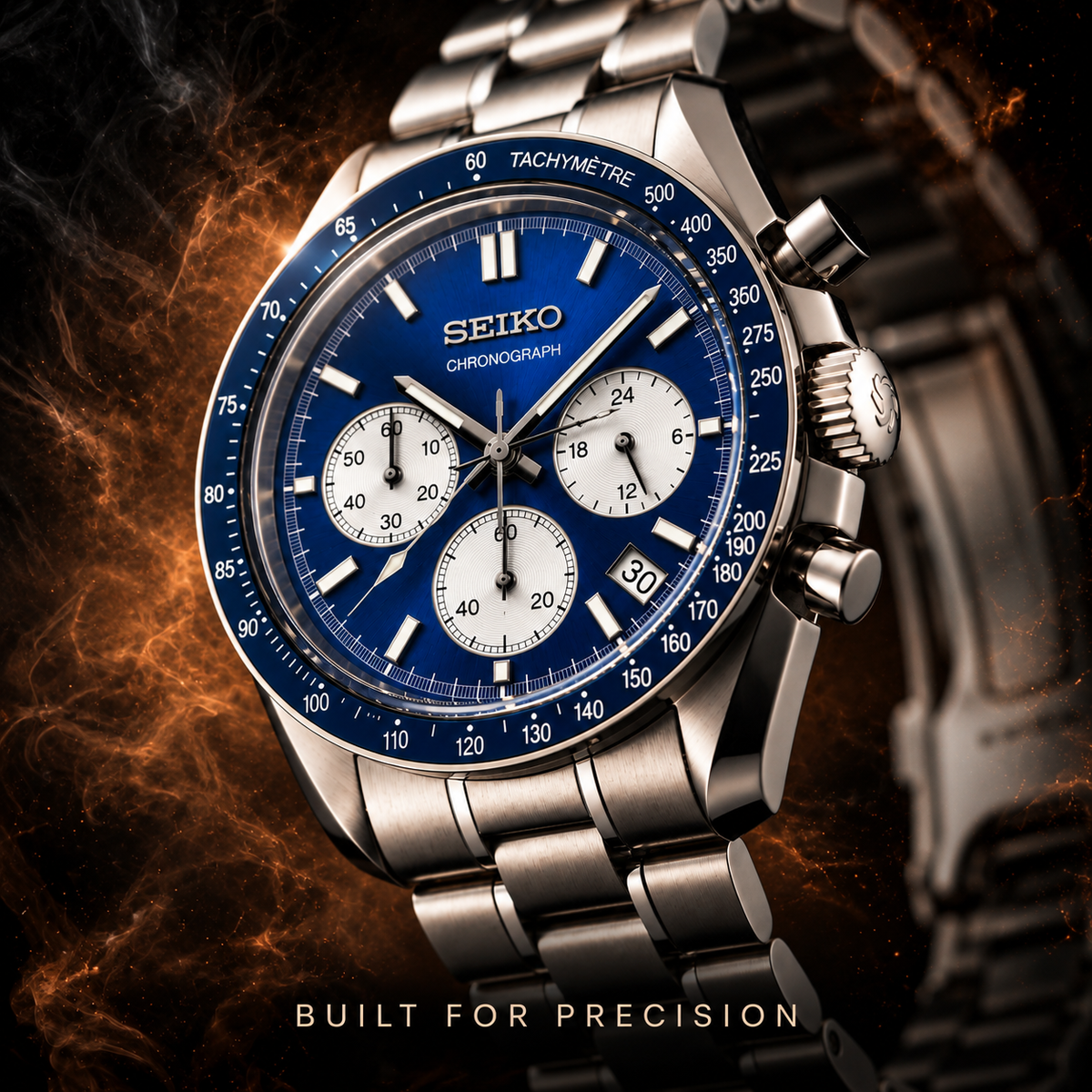 Custom Seiko Blue Panda Racing Tuna Chronograph Mod Watch