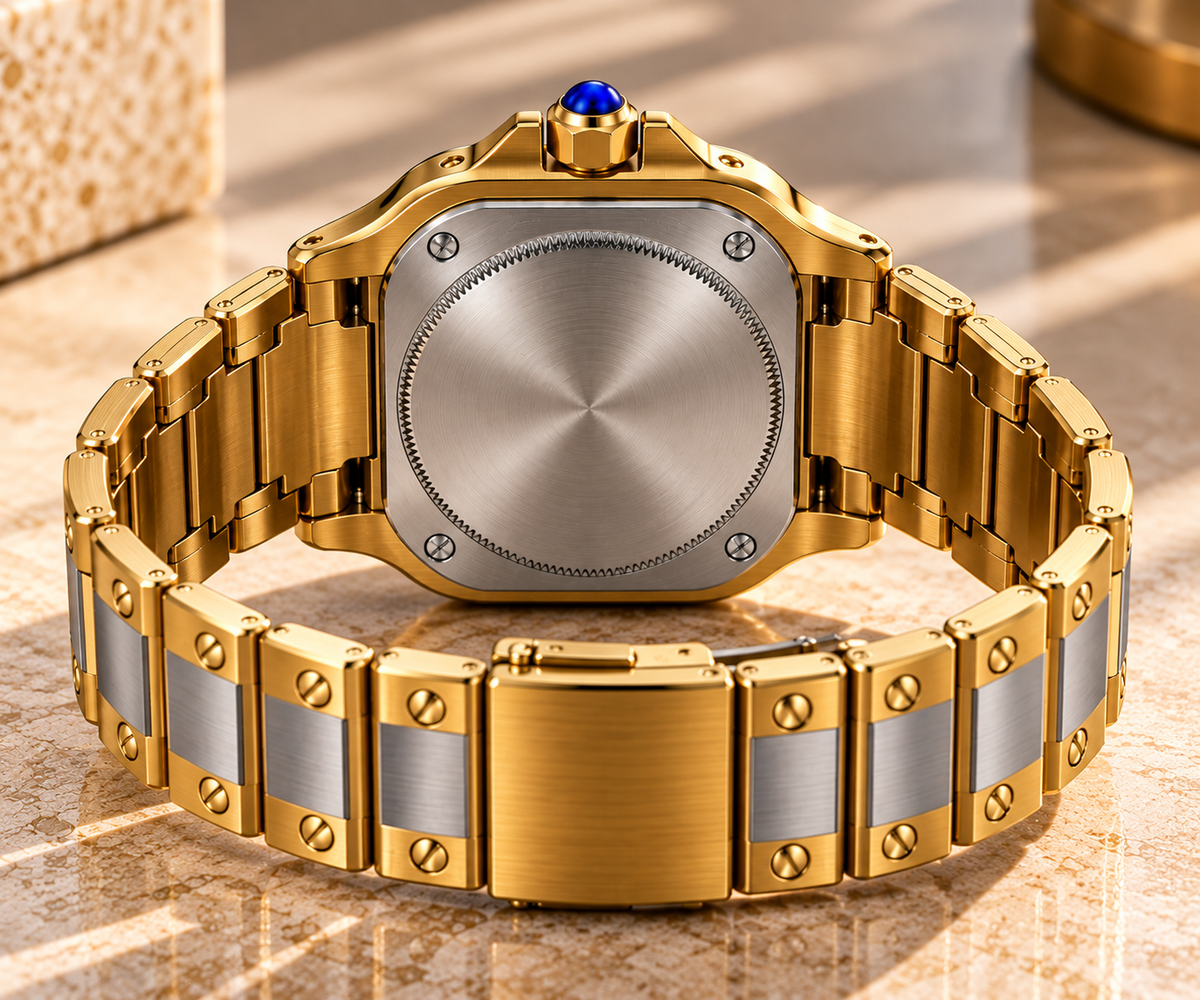 Custom Seiko Santo Ice Blue Automatic Watch – Gold & Two-Tone