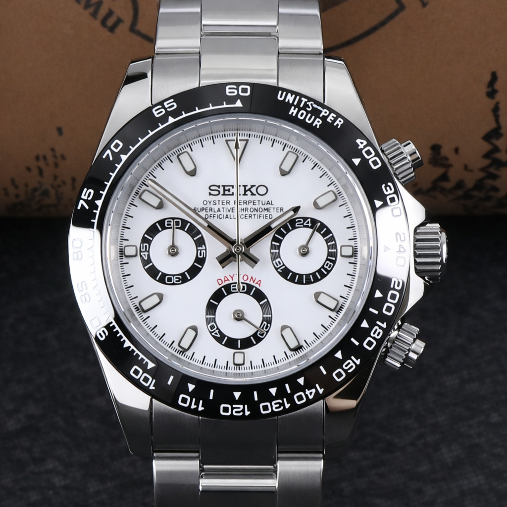 Custom Seiko Panda Chronograph Watch