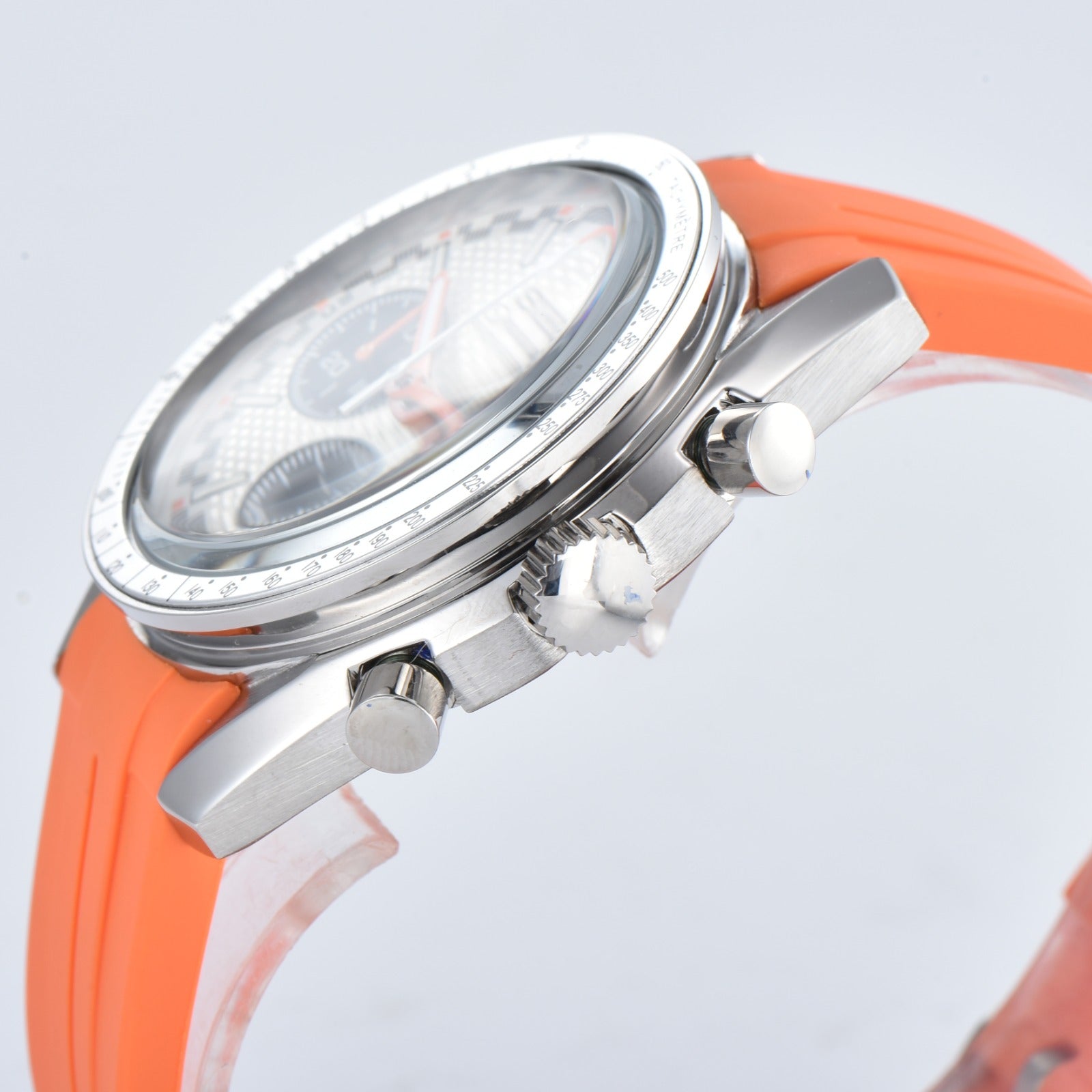 Custom Seiko Panda Orange Speed Chronograph Watch