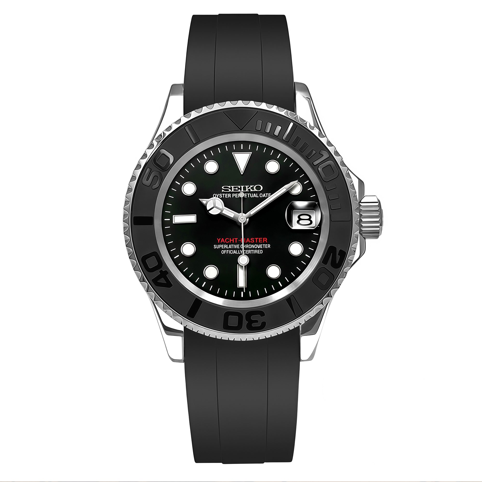 Custom Full Black Yacht Automatic Mod Watch