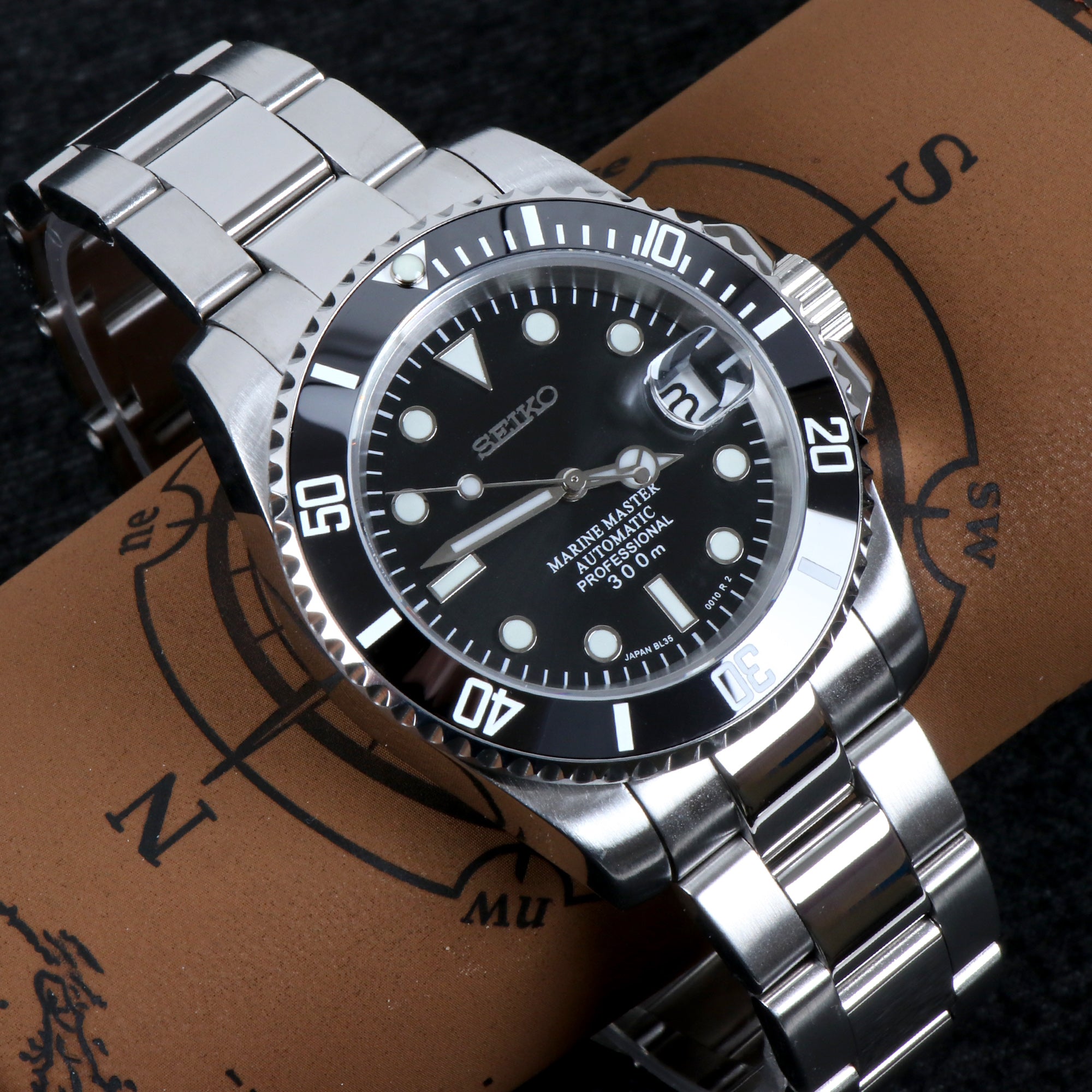 Custom Black Master Automatic Mod Watch
