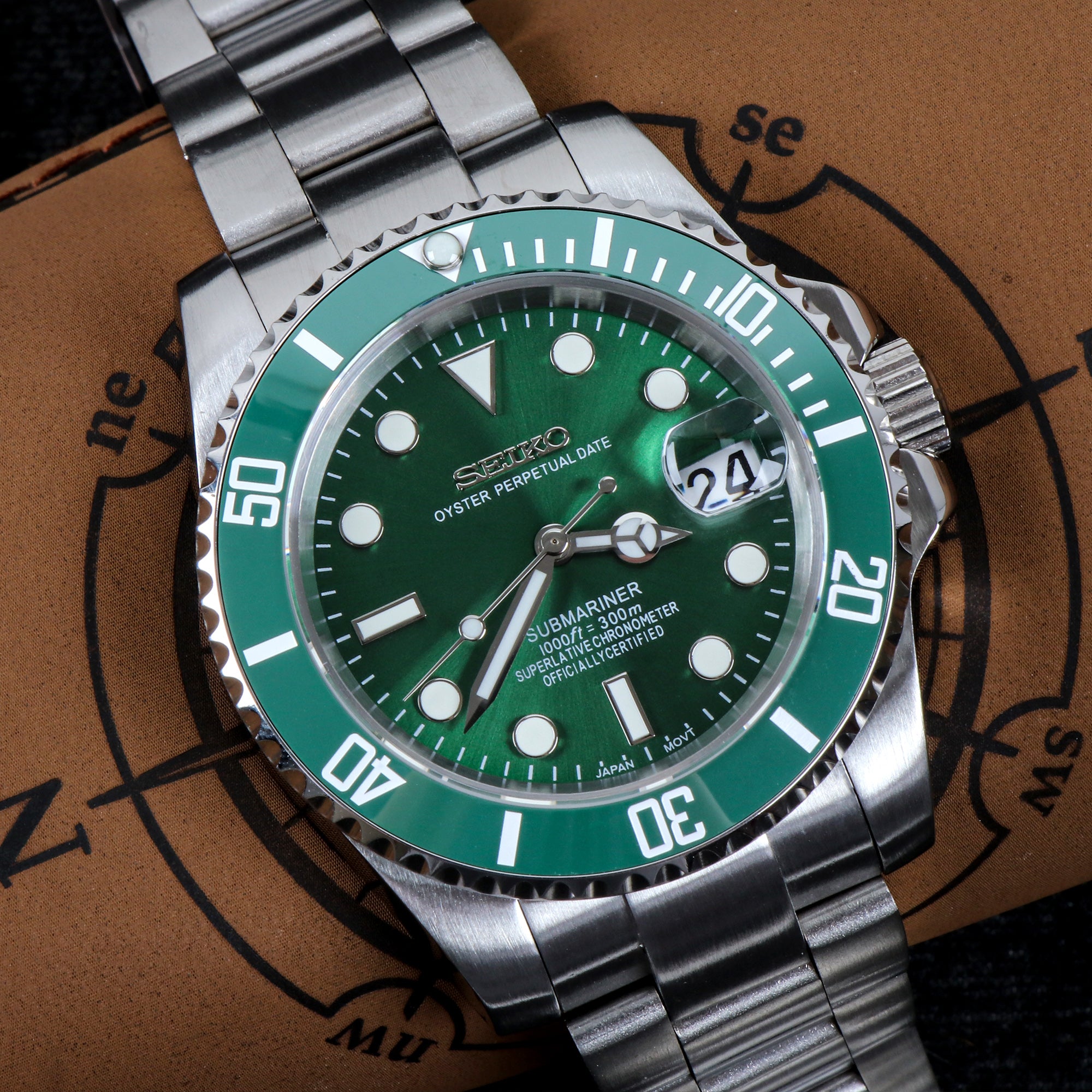Custom Green Hulk Automatic Mod Watch