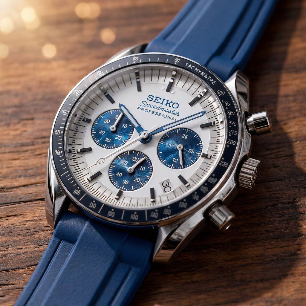 Custom Seiko Blue Racing Chronograph Mod Watch