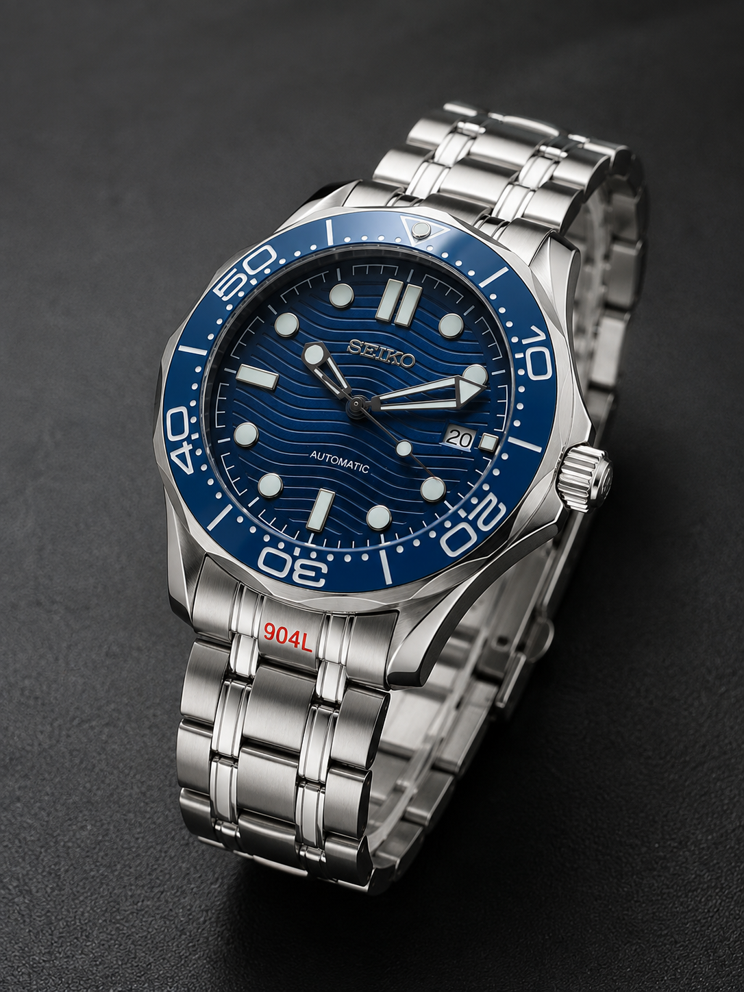 Custom Seiko Blue Sea Racing Automatic Mod Watch