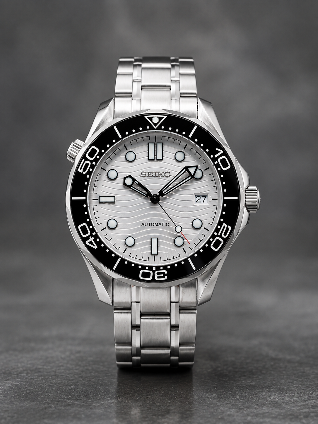 Custom Seiko White Sea Racing Automatic Mod Watch