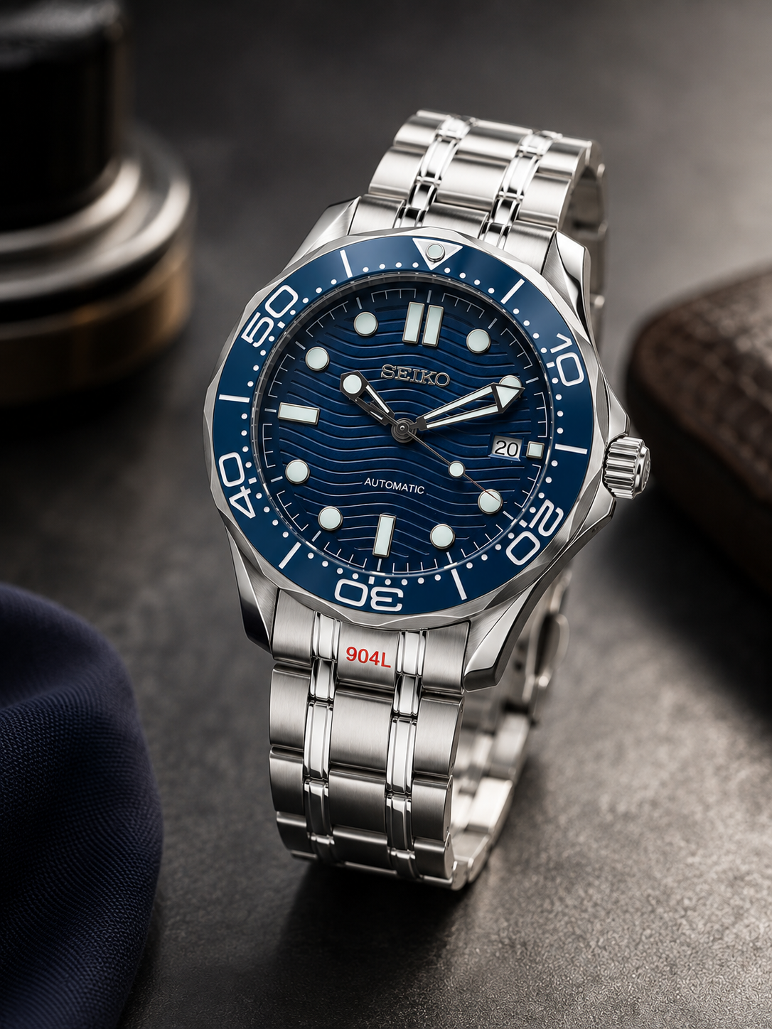 Custom Seiko Blue Sea Racing Automatic Mod Watch