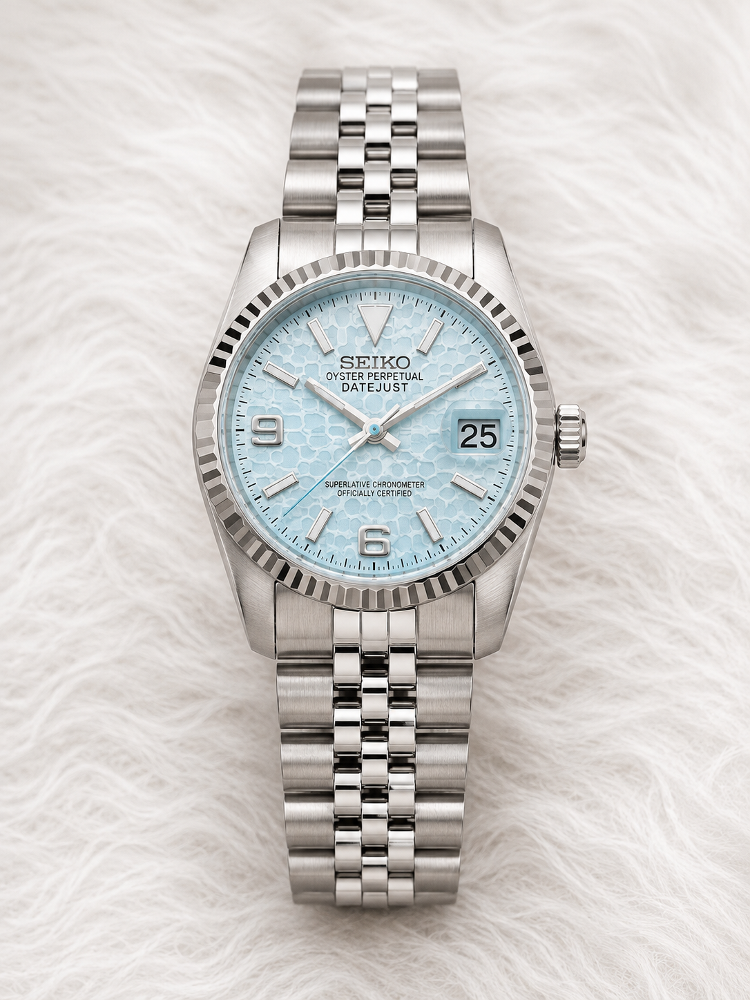 Custom Seiko Classic Ice Blue Speed Mod Watch