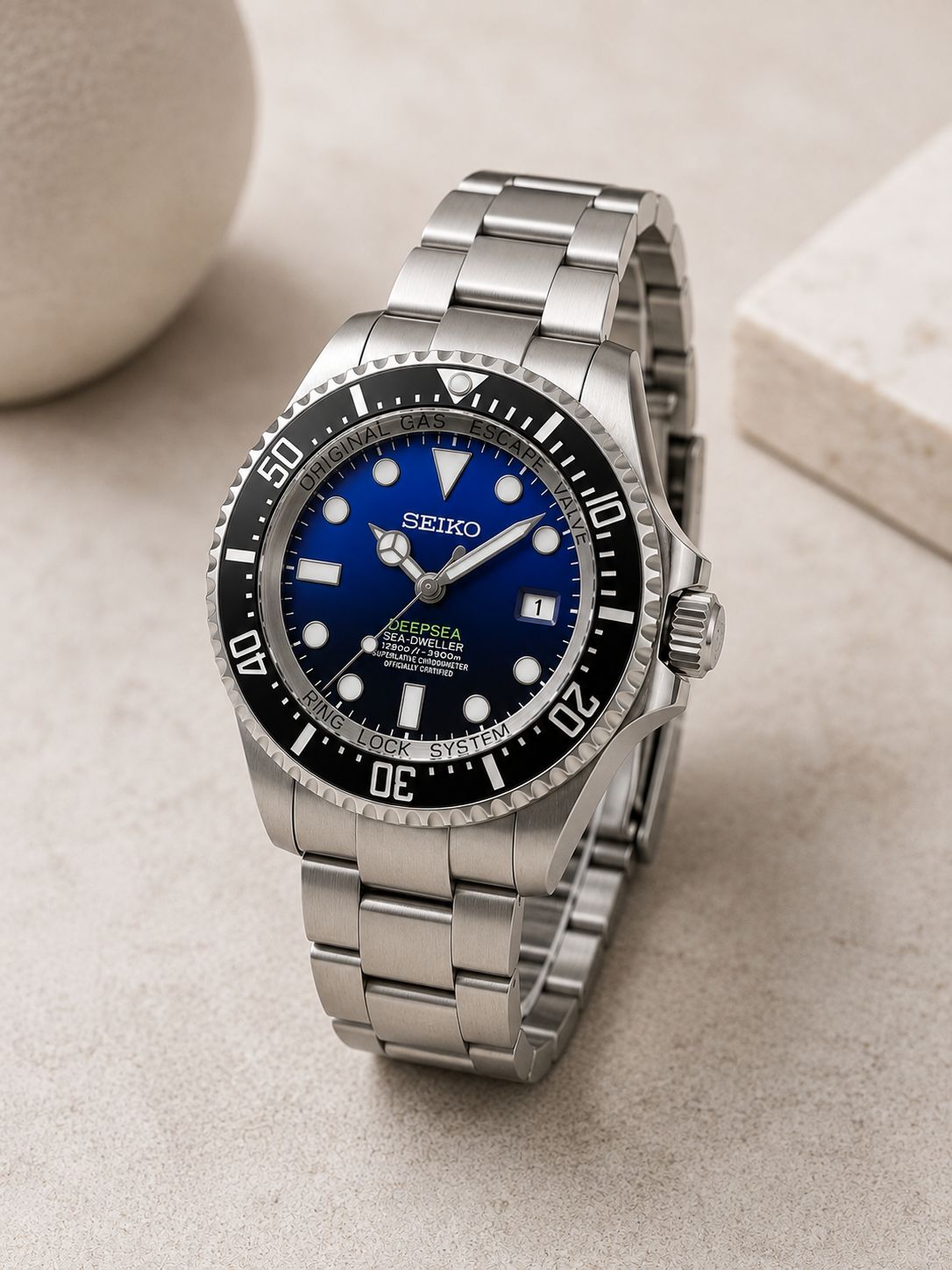 Custom Seiko Big Blue Deepsea 44mm Automatic Mod Watch