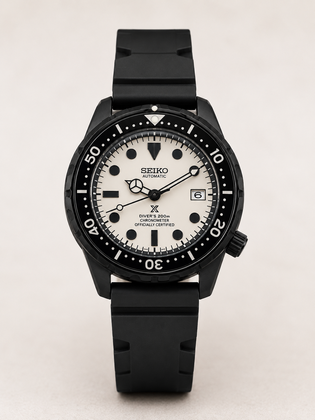 Custom Seiko Big Black Diver 45mm Automatic Mod Watch