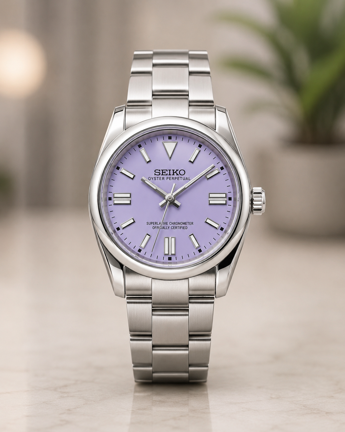 Custom Seiko Classic Lavender Speed Mod Watch