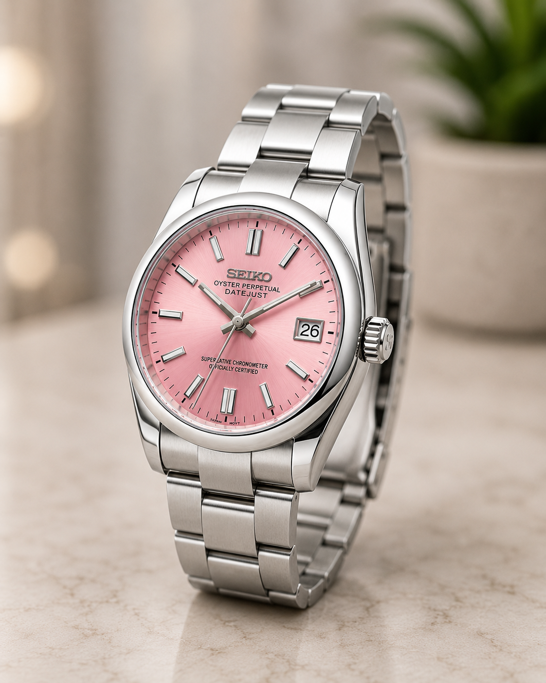 Custom Seiko Classic Rose Speed Mod Watch