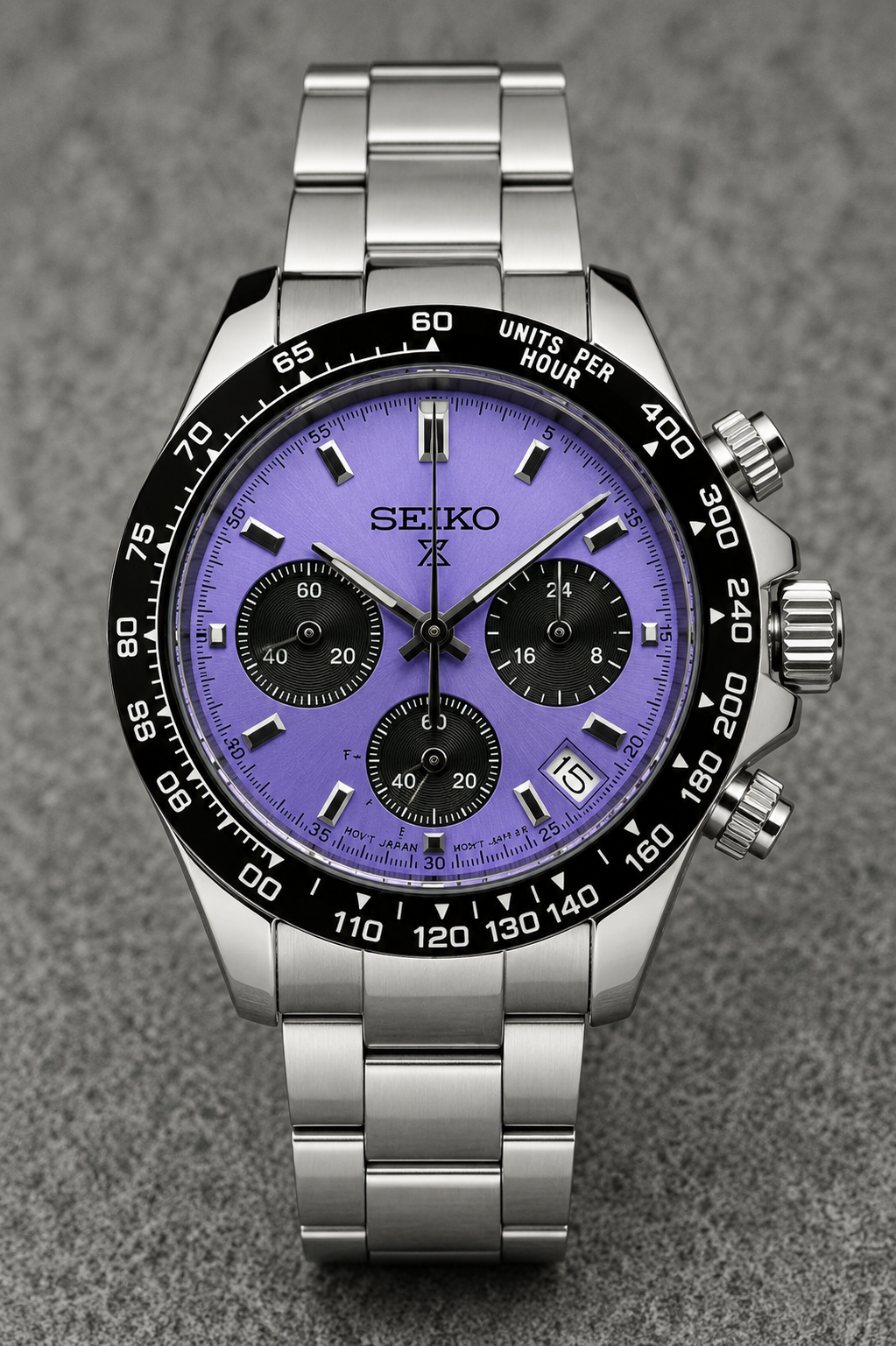 Custom Seiko Lavender Racing Chronograph Mod Watch