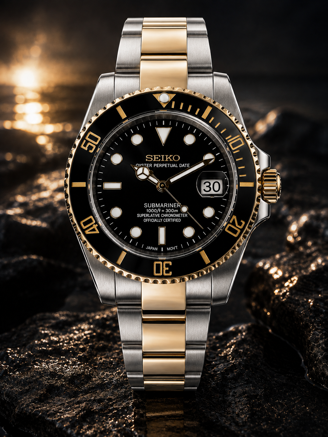Custom Seiko Rose Gold Racing Automatic Mod Watch