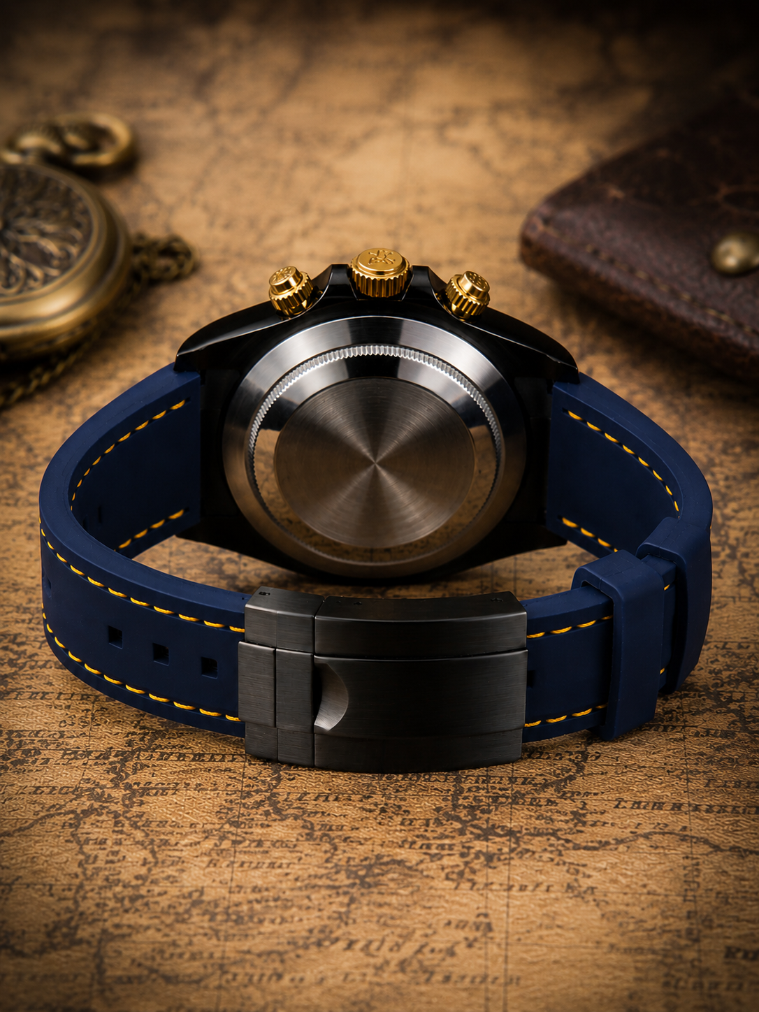 Custom Seiko Blue Yellow Stitching Racing Chronograph Mod Watch