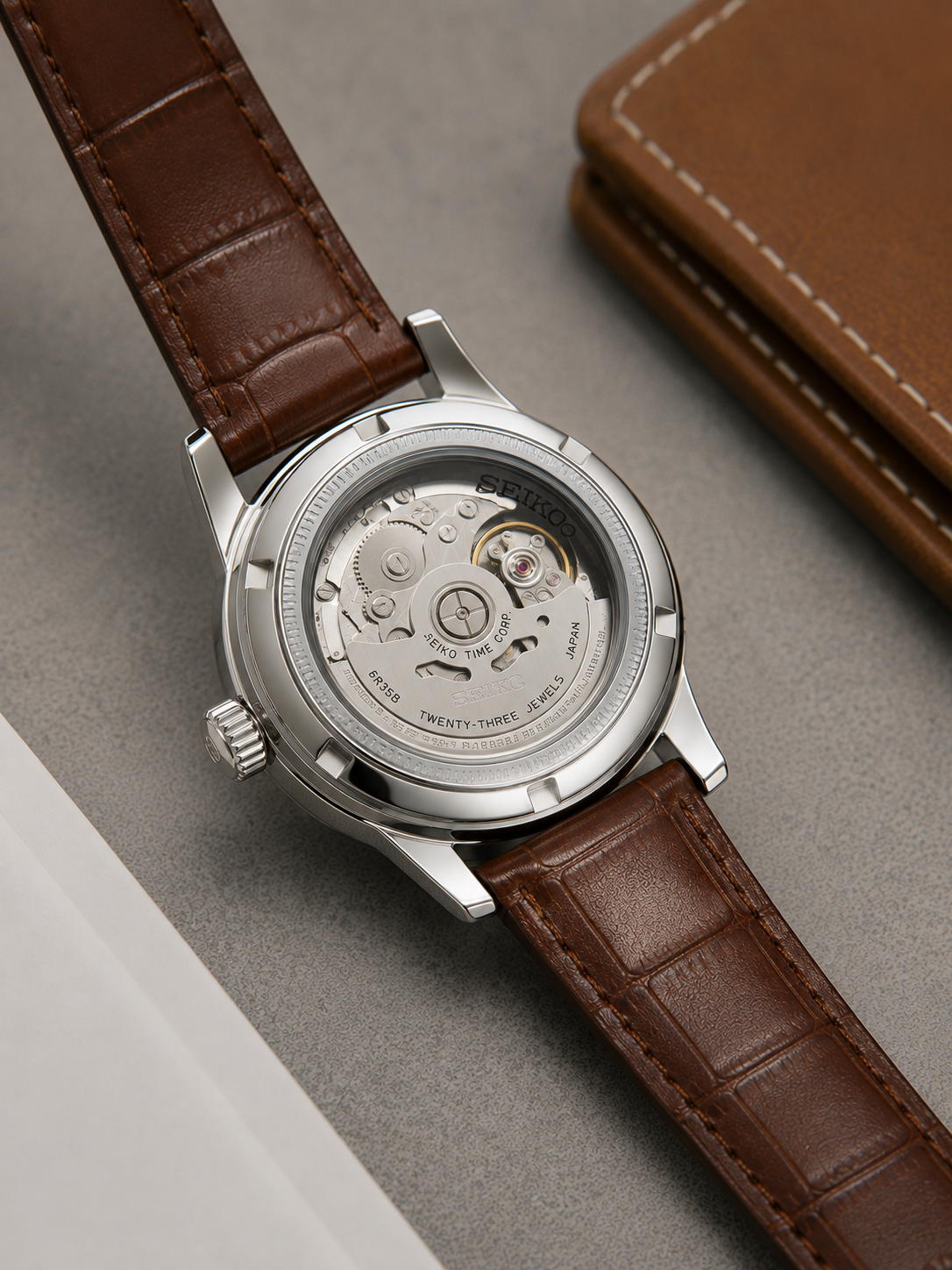 Custom Seiko White Open Heart Racing Automatic Mod Watch