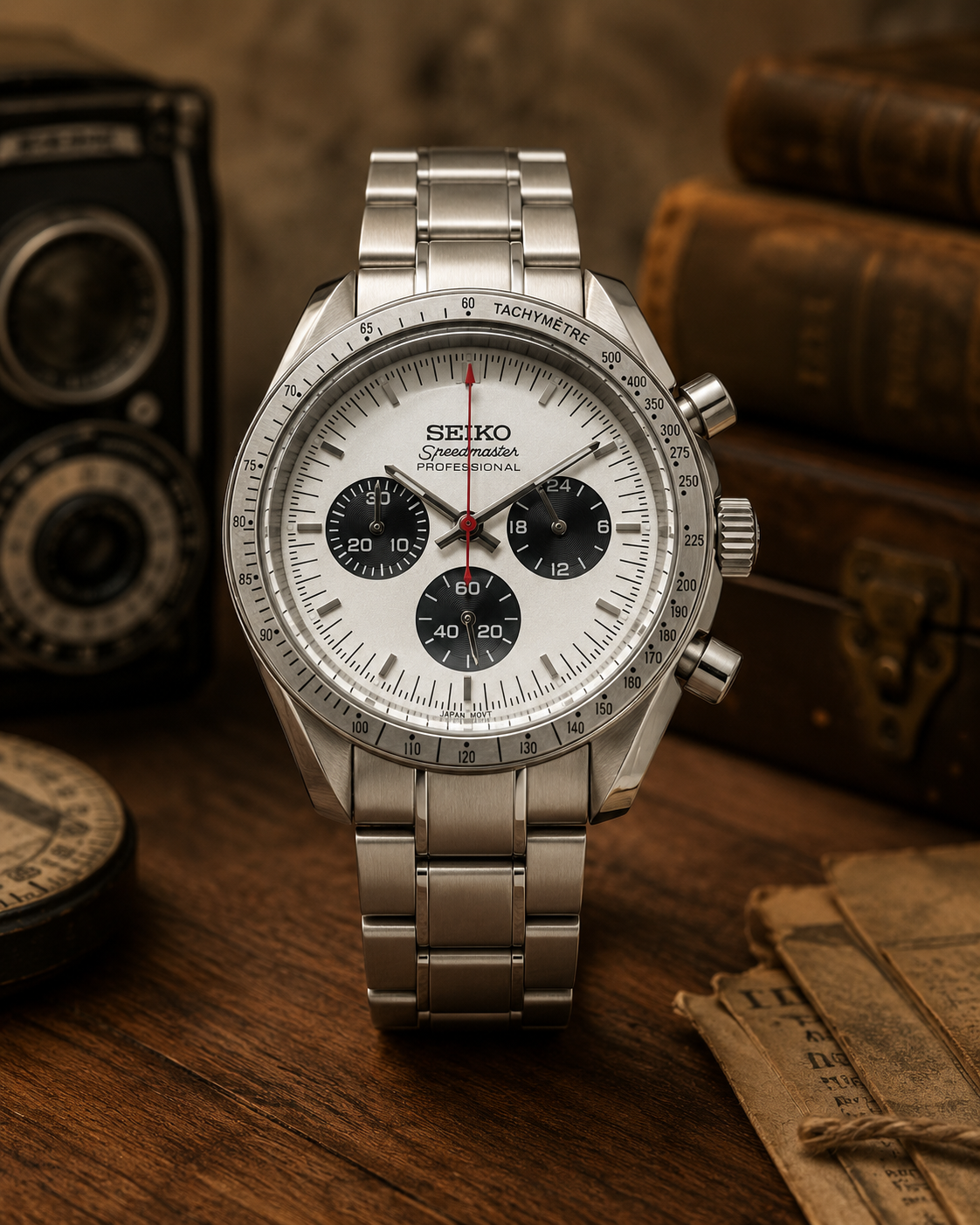 Custom Seiko Mod Speed Silver Watch