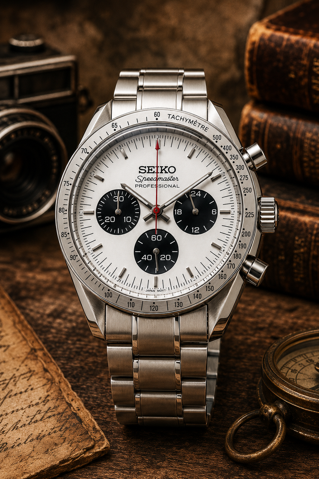 Custom Seiko Mod Speed Silver Watch