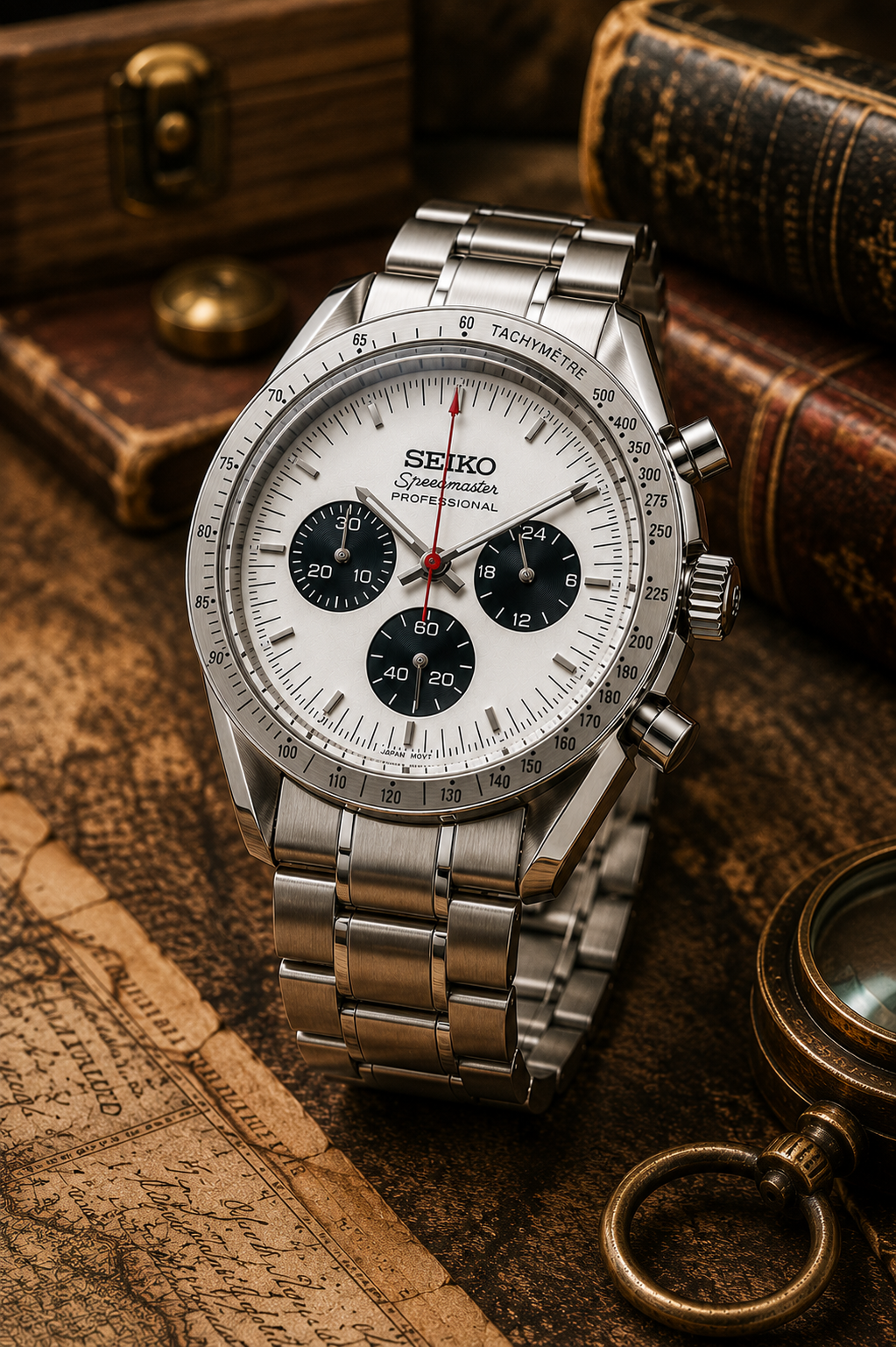 Custom Seiko Mod Speed Silver Watch