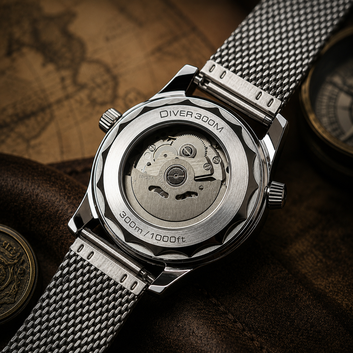 Custom Seiko JB Silver Date Display Racing Automatic Mod Watch
