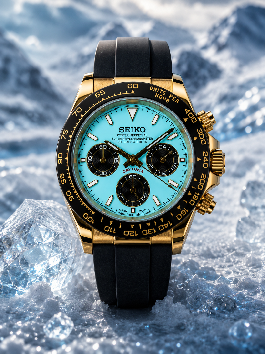 Custom Seiko Ice Racing Chronograph Mod Watch