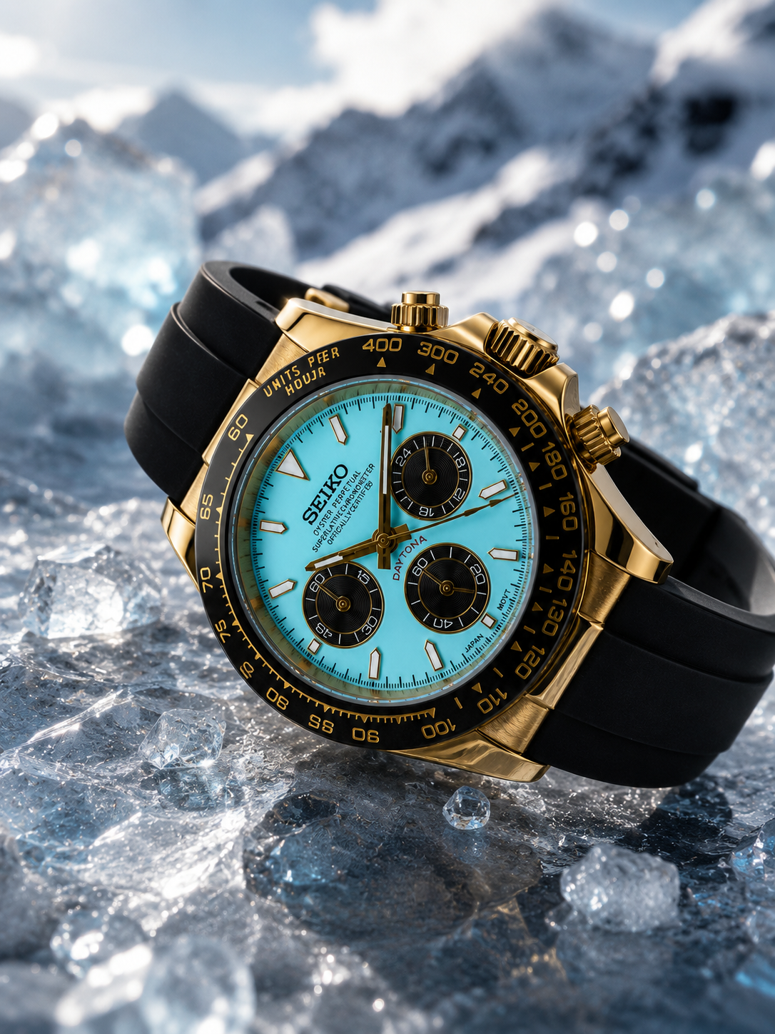 Custom Seiko Ice Racing Chronograph Mod Watch