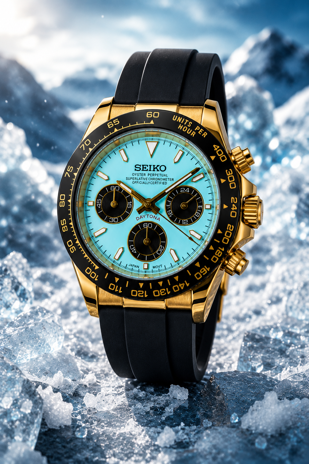 Custom Seiko Ice Racing Chronograph Mod Watch