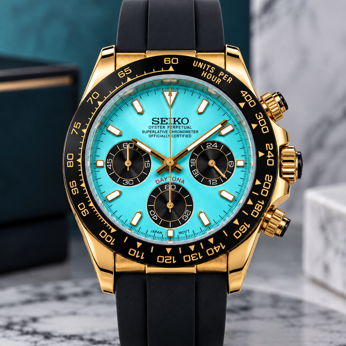 Custom Seiko Ice Racing Chronograph Mod Watch