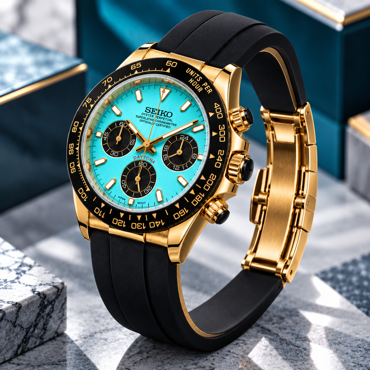 Custom Seiko Ice Racing Chronograph Mod Watch