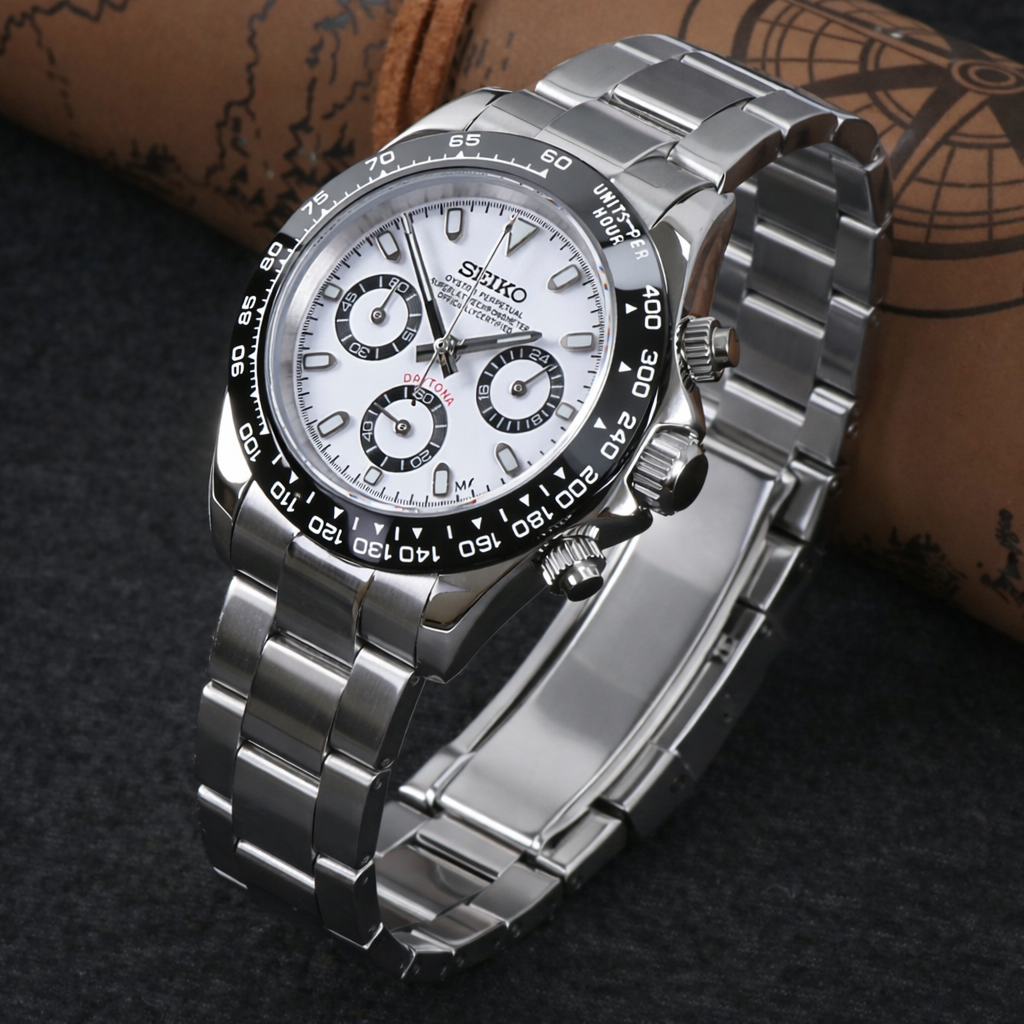 Custom Seiko Panda Chronograph Watch