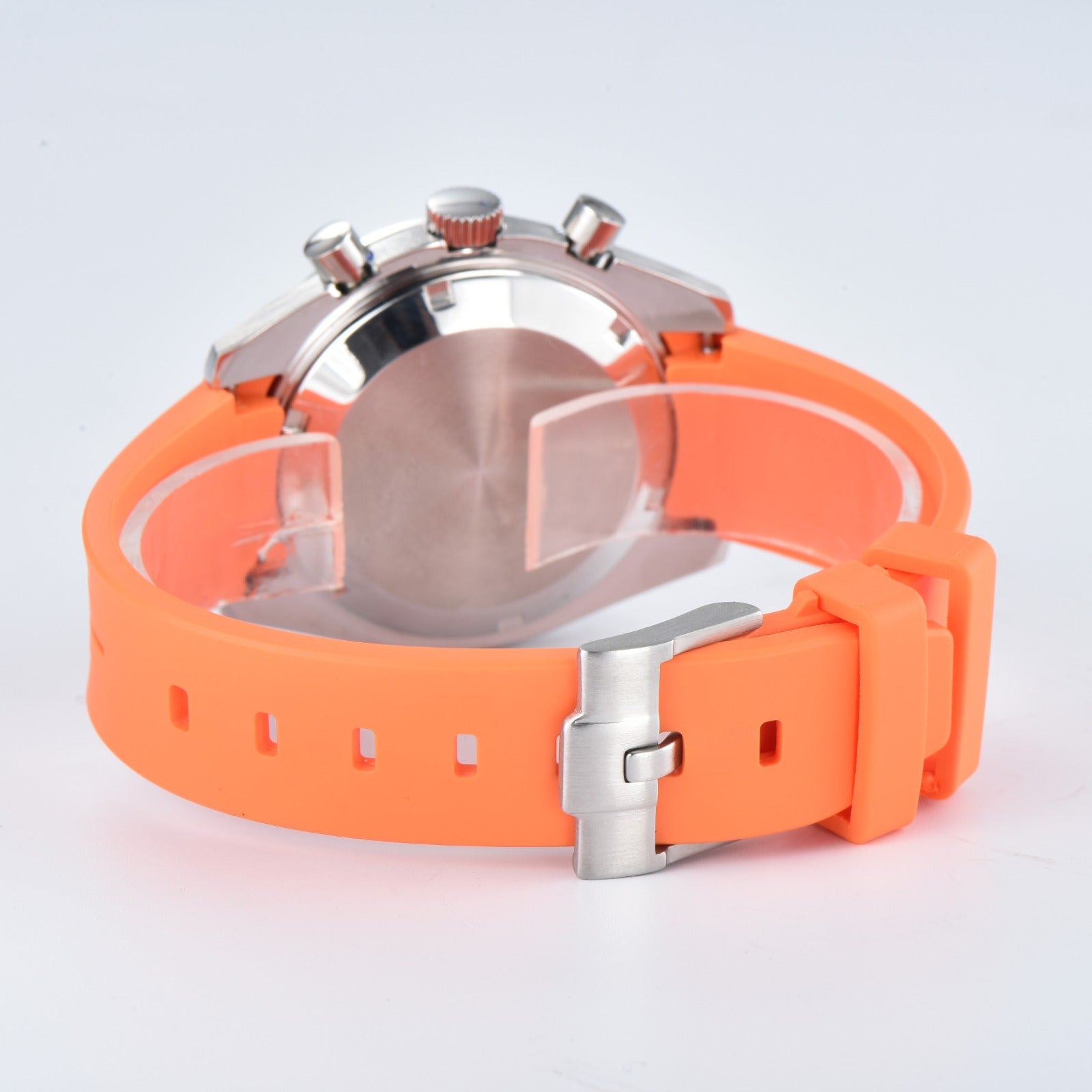 Custom Seiko Panda Orange Speed Chronograph Watch