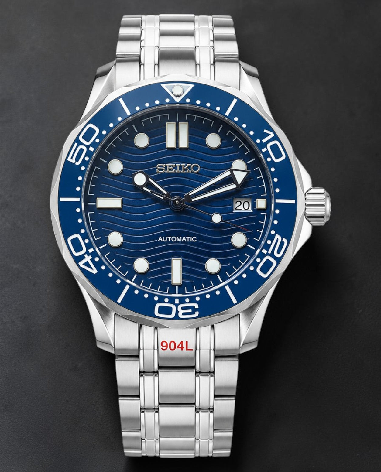 Custom Seiko Blue Sea Racing Automatic Mod Watch