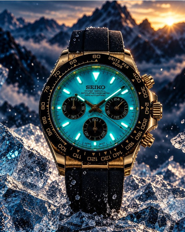 Custom Seiko Ice Racing Chronograph Mod Watch