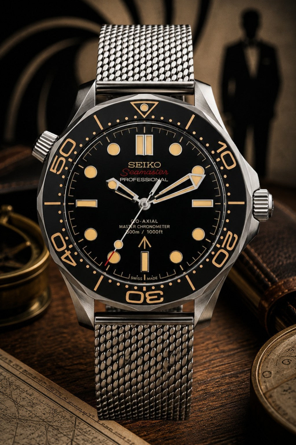 Custom Seiko JB Silver Racing Automatic Mod Watch