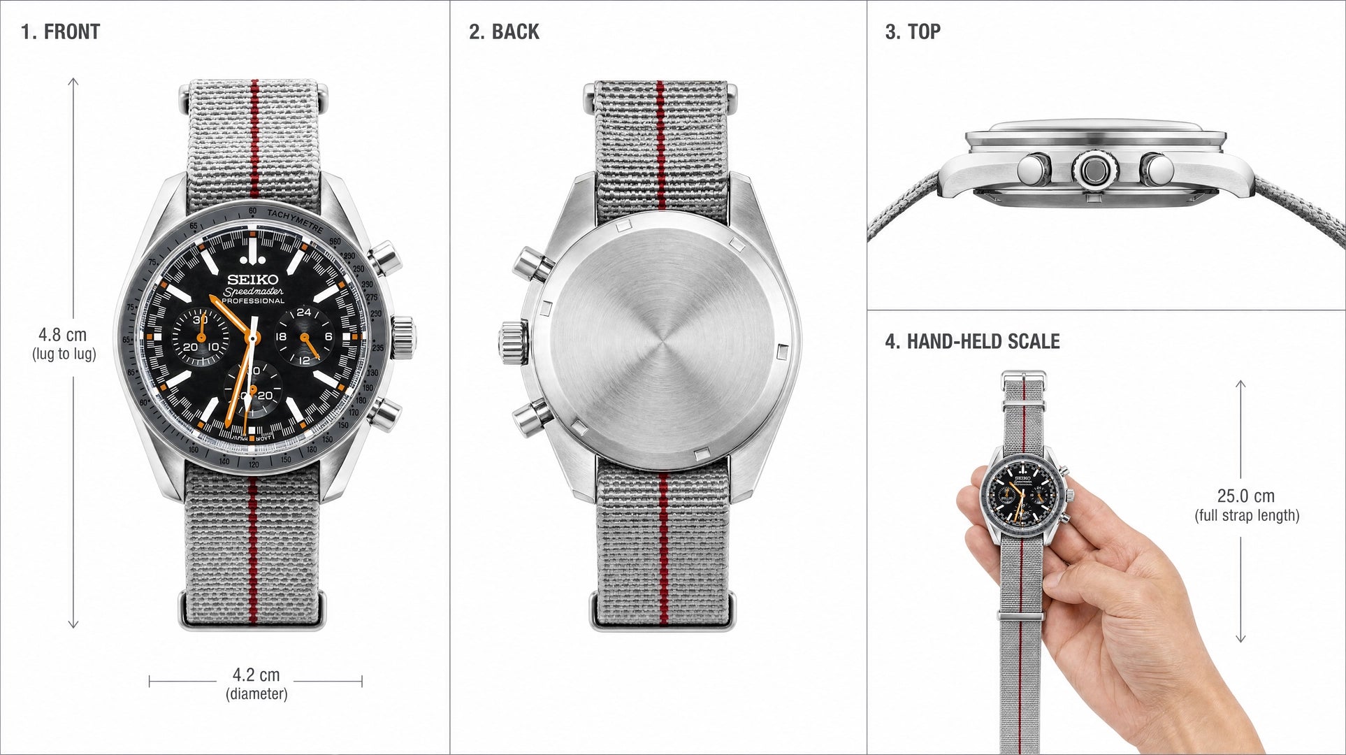 Custom Seiko Mod Speed Black White Watch
